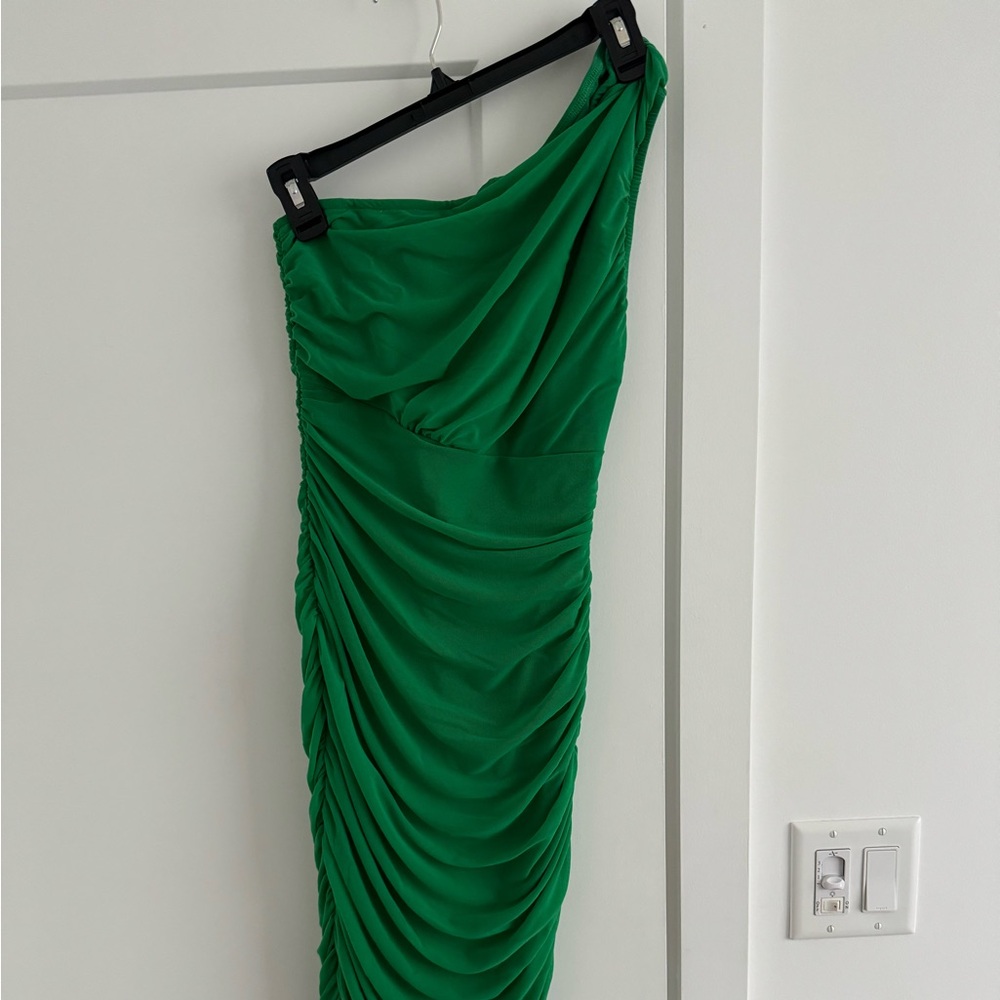 Green asymmetrical dress